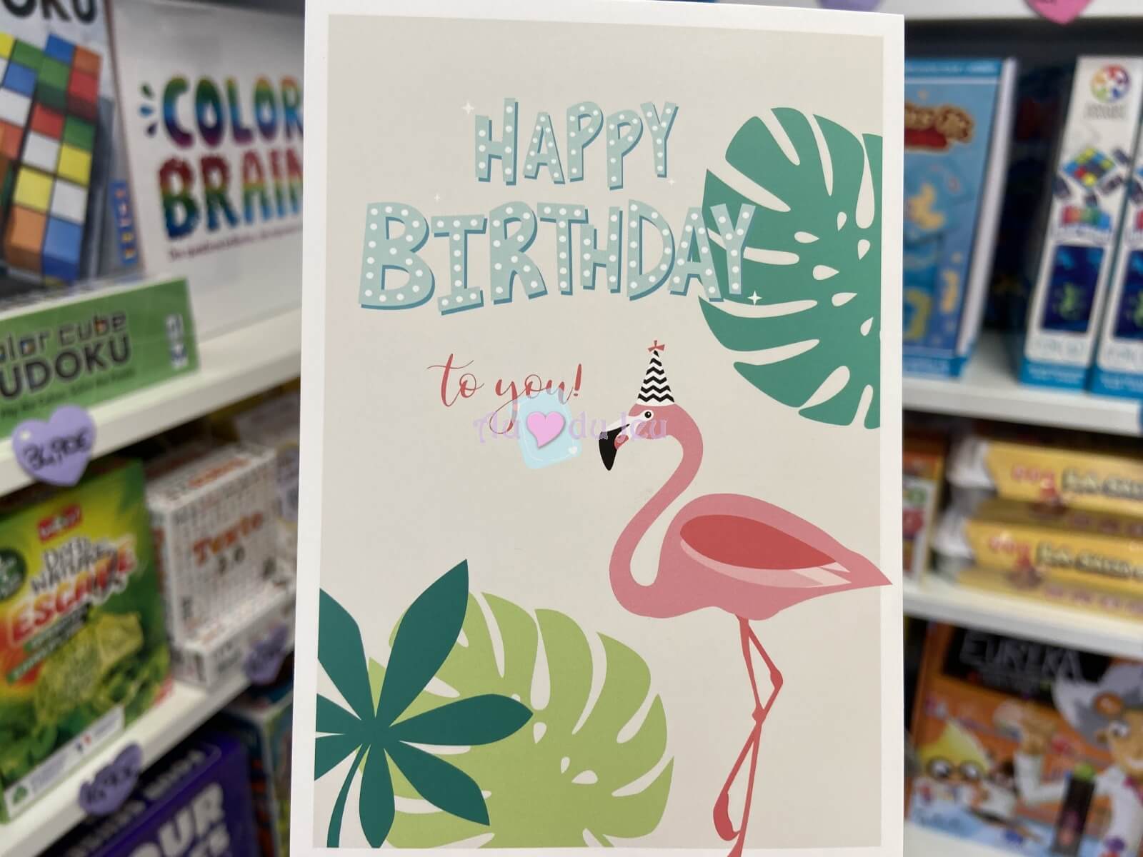 Carte Anniversaire Flamant Rose Au Coeur Du Jeu