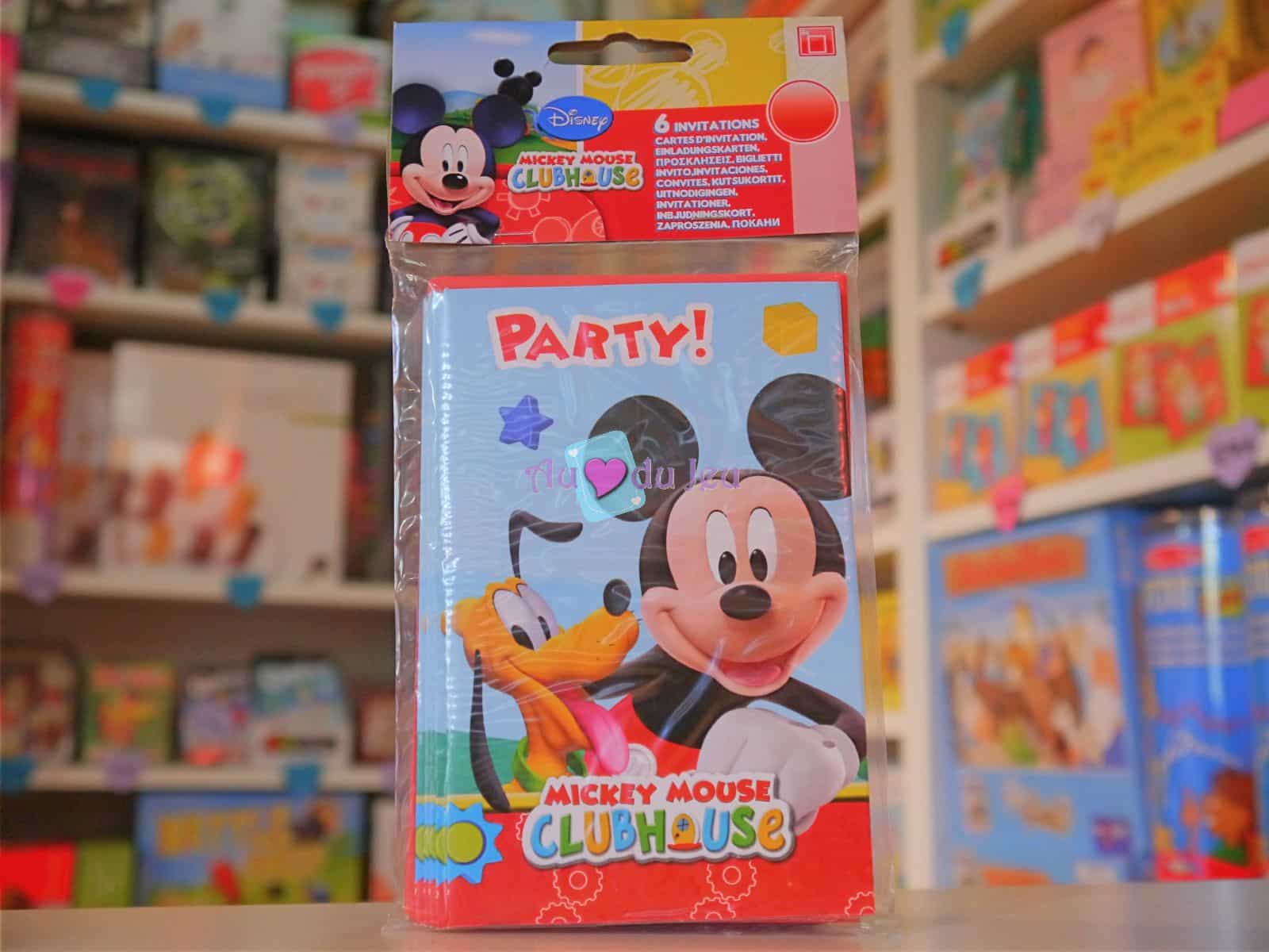 Cartes D Invitation Anniversaire Mickey Au Coeur Du Jeu